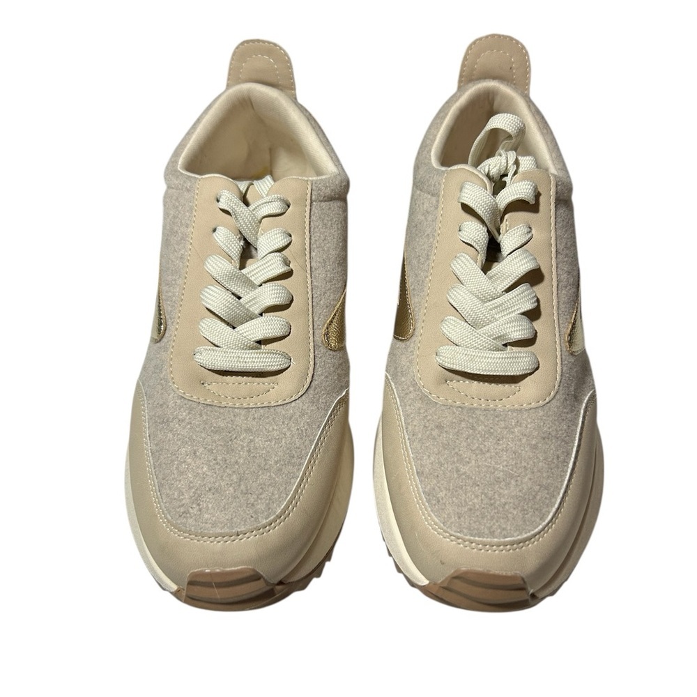 Dolce Vita Boss Women's Sneakers in Cream and Gold size 9.5 - Picture 2 of 6